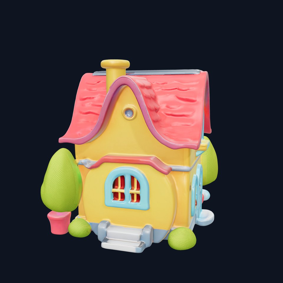 Cartoon House Model Pack with Three Levels of Detail